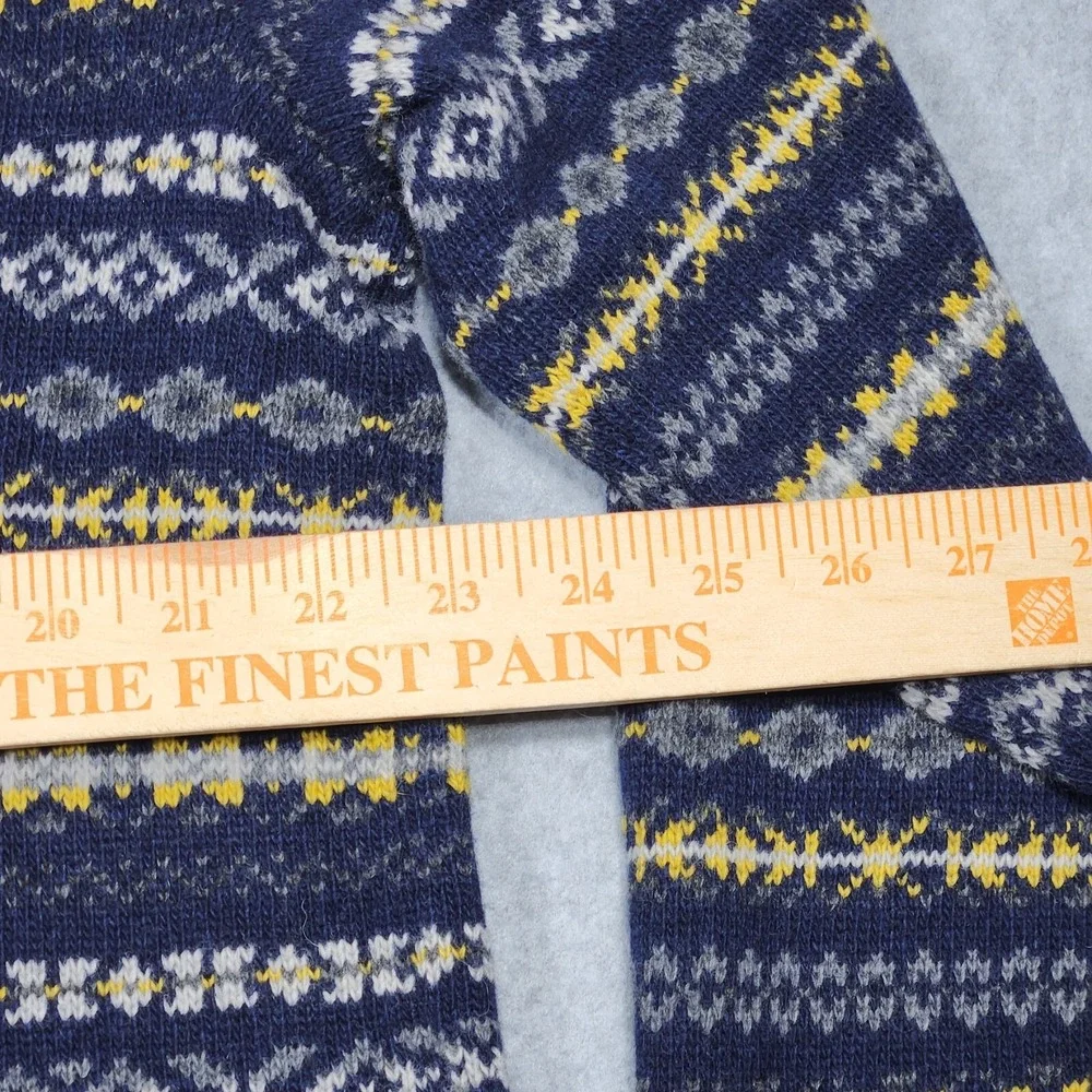 Banana Republic Sweater XL Blue Fair Isle Crew Knit Italian‎ Yarn Pullover Cozy